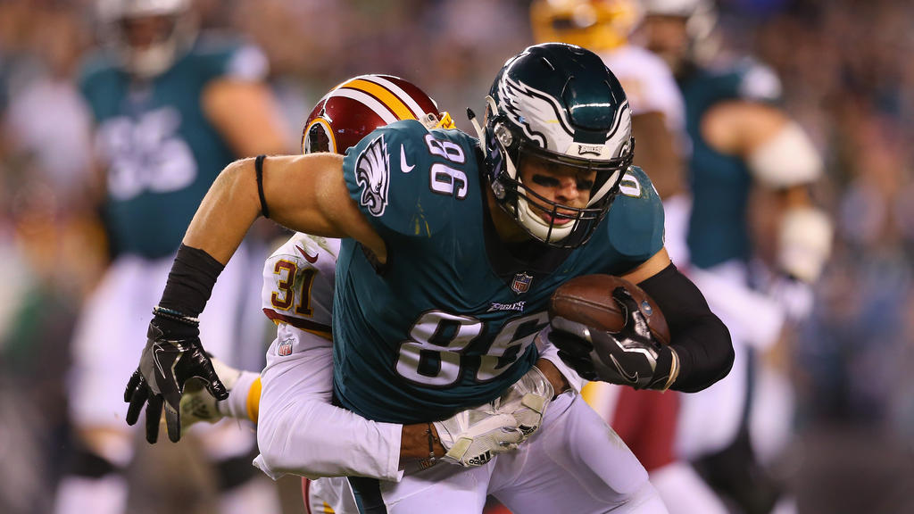 Die Philadelphia Eagles um Tight End Zach Ertz durften in der Nacht auf Dienstag jubeln Die Philadelphia Eagles um Tight End Zach Ertz durften in der Nacht auf Dienstag jubeln