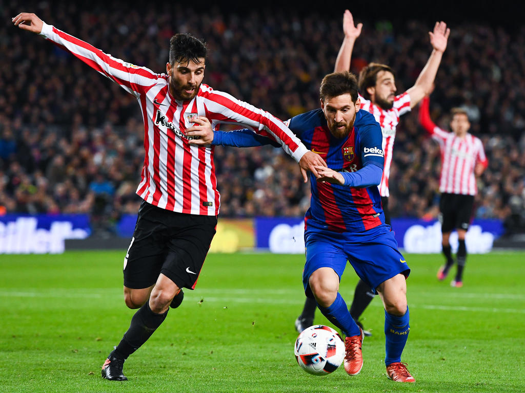 Das Zünglein an der Waage: Messi (r.) schoss den FC Barcelona eine Runde weiter