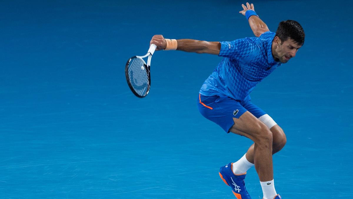 Tennis-Star Novak Djokovic spielt bei den Australian Open mit einer Bandage