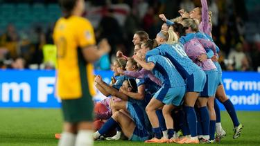 England midfielder Ella Toone celebrates after scoring against Australia