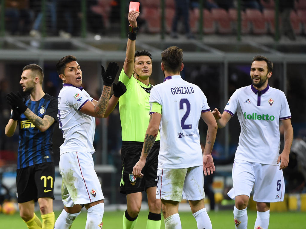 Rodríguez vom ACF Fiorentina sah die Rote Karte
