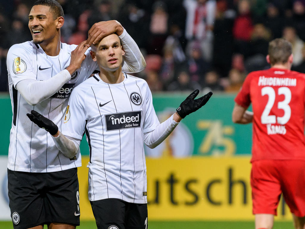 Haller (l.) und Gacinovic erzielten die entscheidenden Treffer für Eintracht Frankurt