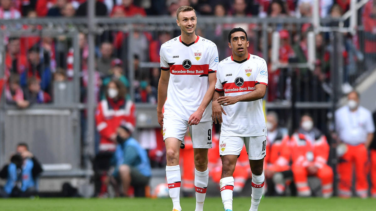 Tiago Tomás (r.) stürmt zusammen mit Sasa Kalajdzic für den VfB