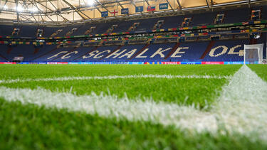 Der Rasen im Stadion des FC Schalke 04 wird neu verlegt