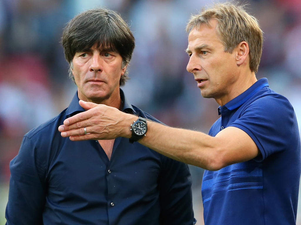 Eine entspannte Atmosphäre herrschte zwischen Jürgen und Klinsmann Joachim Löw