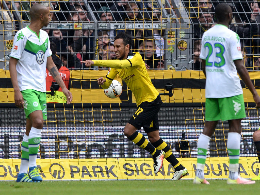 Pierre-Emerick Aubameyang traf gegen Wolfsburg blitzschnell doppelt