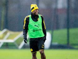Michy Batshuayi bei seinem ersten Training im BVB-Dress (Bildquelle: BVB Twitter)