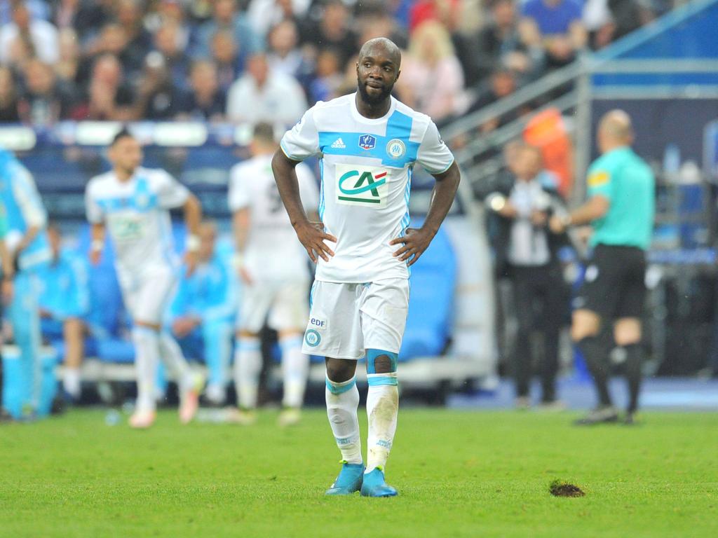 Lassana Diarra baalt na afloop van de Coupe de France-finale tussen Olympique Marseille en Paris Saint-Germain (21-05-2016).