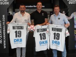 Mattuschka, Kretzschmar und Neuendorf sind WM-Botschafter (v.l.) (Bildquelle Twitter @DHB_Teams)