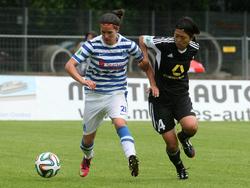 Marina Himmighofen (l.) spielte bereits sieben Jahre für den MSV Duisburg