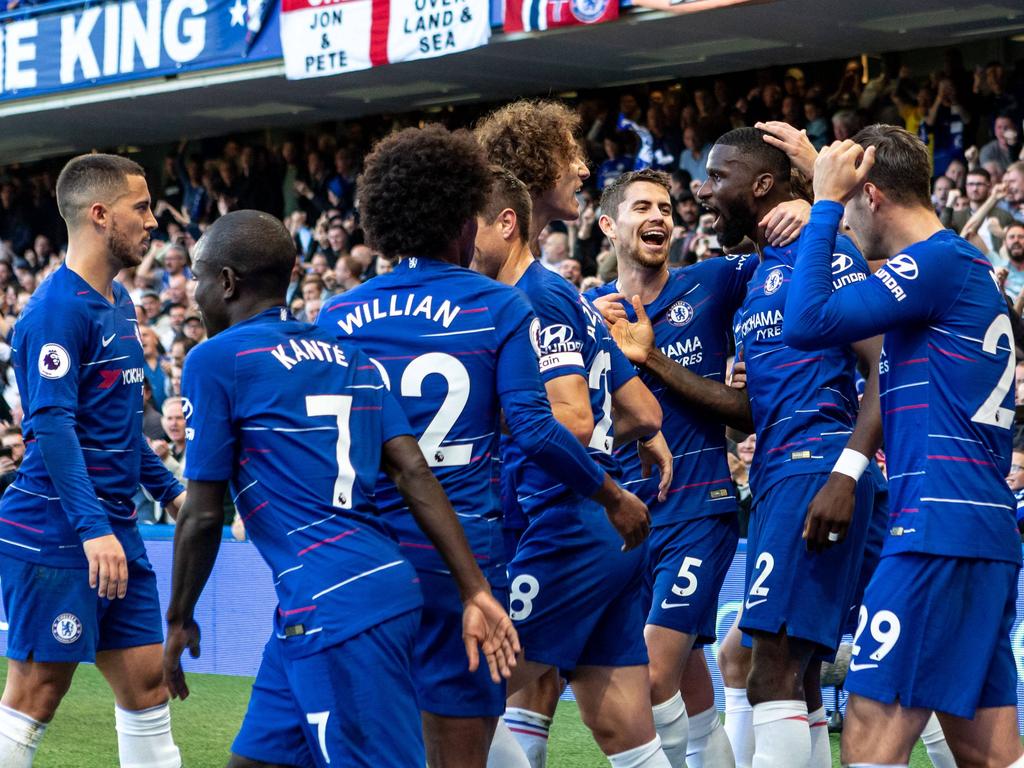 Los jugadores del Chelsea celebran el gol del alemán Rüdiger. (Foto: Getty)
