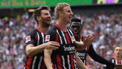 Frankfurts Martin Hinteregger feiert sein Siegtor gegen 1899 Hoffenheim