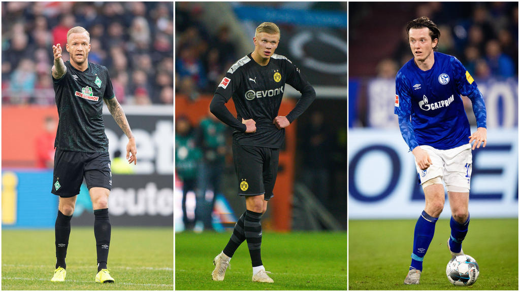 Feierten ihr Debüt: Kevin Vogt bei Werder Bremen, Erling Haaland beim BVB und Michael Gregoritsch beim FC Schalke 04