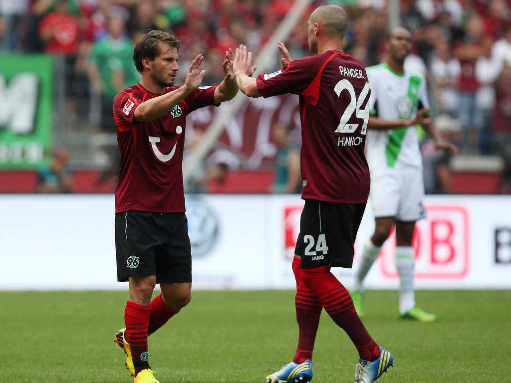 Szabolcs Huszti (l.) beim Jubel mit seinem Teamkollegen Christian Pander