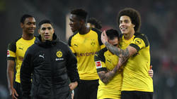 Paco Alcácer (2. v.l.) ist beim BVB die eingebaute Torgefahr