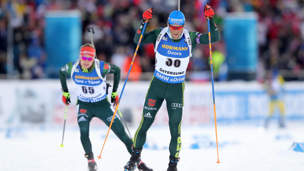 Erik Lesser und Denise Herrmann haben in der Staffel Platz vier belegt Erik Lesser und Denise Herrmann haben in der Staffel Platz vier belegt