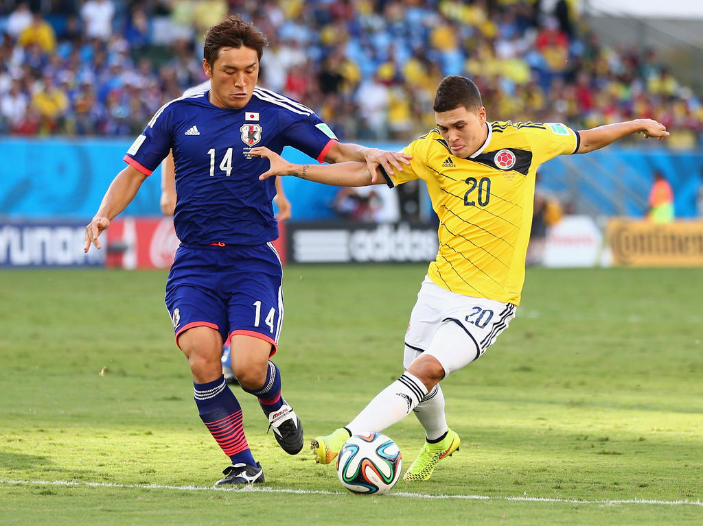 Juan Quintero (r.) spielte bei der WM 2014 gegen Japan eine Halbzeit lang