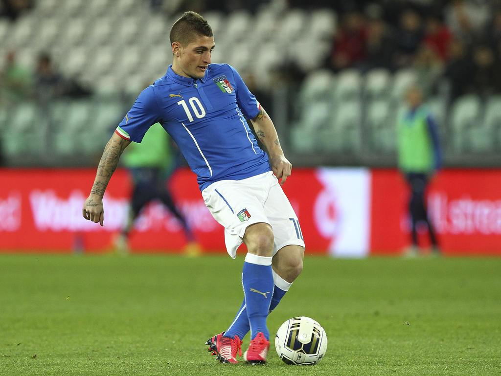 Marco Verratti in actie namens Italië tegen Engeland (31-3-2015)