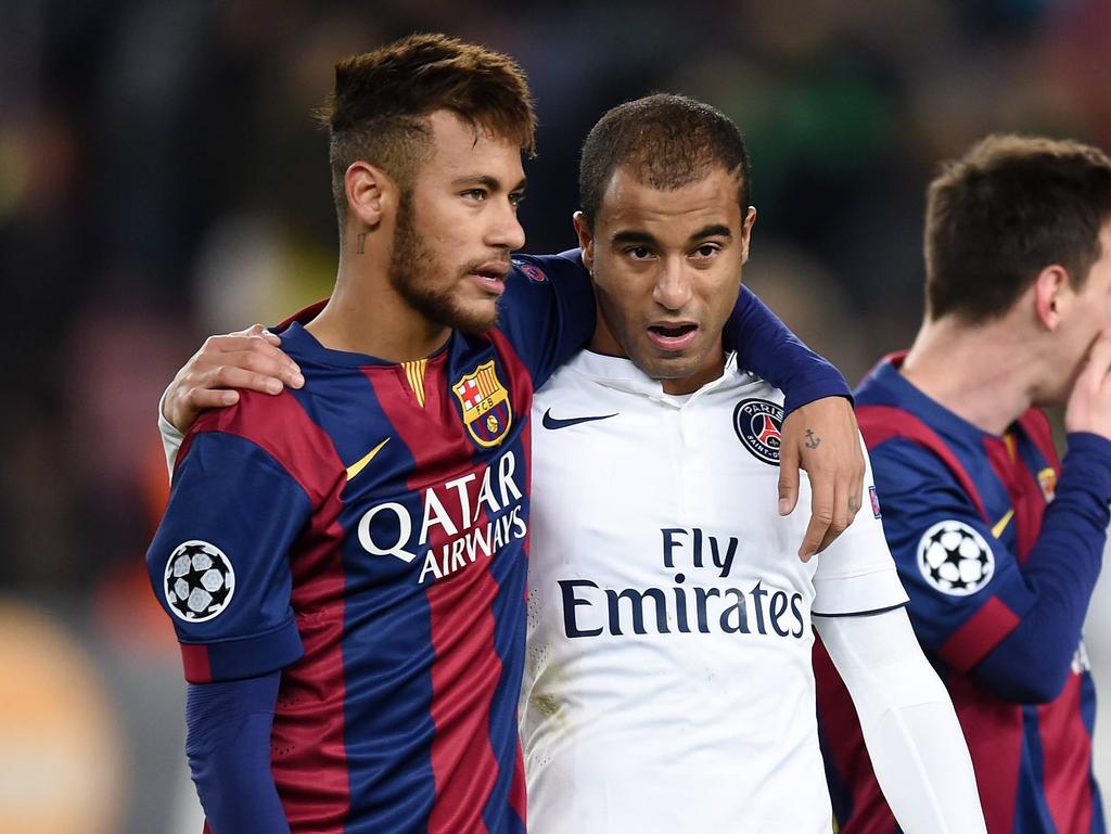 Lucas (r) würde Neymar (l) gerne in Paris sehen.