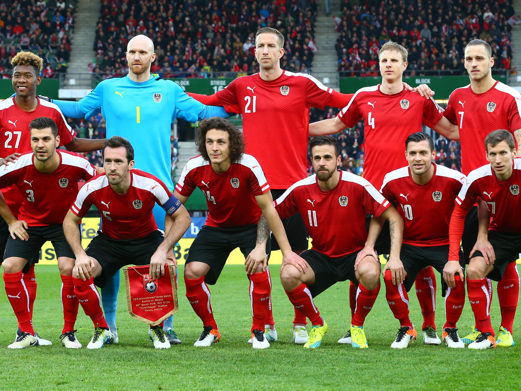 Österreichs Nationalteam vor dem Länderspiel gegen Albanien beim Mannschaftsbild
