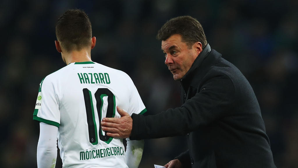 Dieter Hecking (r., hier im Spiel gegen den SC Freiburg) nahm Thorgan Hazard schon nach 41 Minuten vom Feld Dieter Hecking (r., hier im Spiel gegen den SC Freiburg) nahm Thorgan Hazard schon nach 41 Minuten vom Feld
