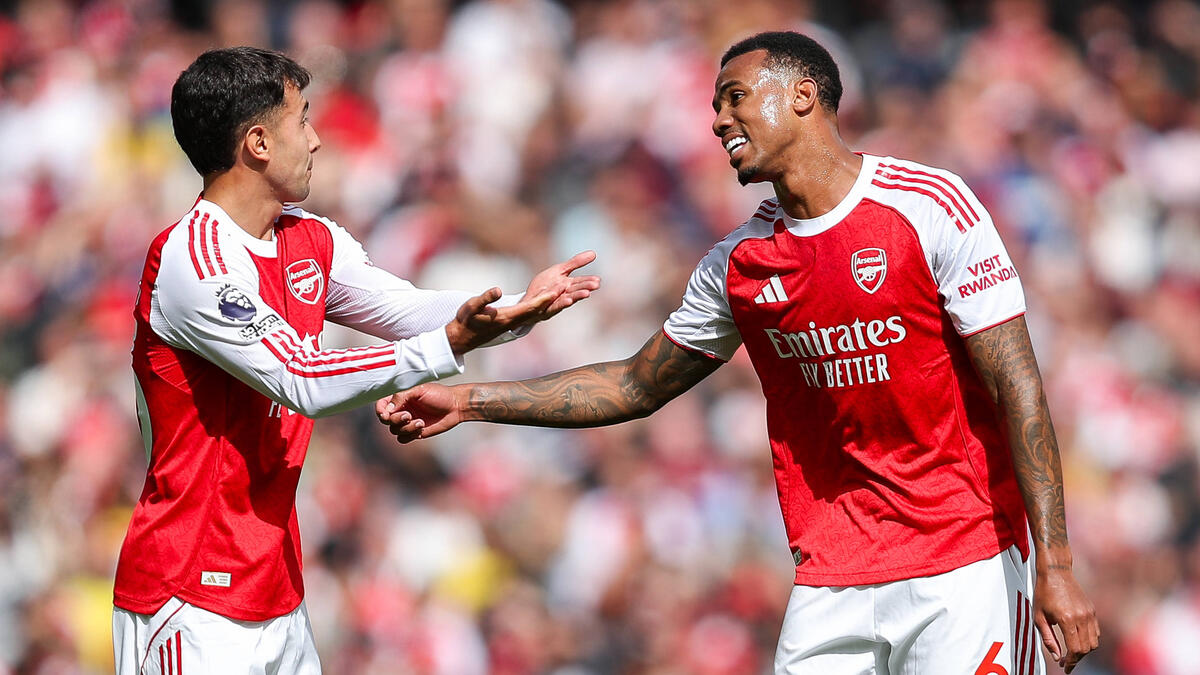 Der FC Arsenal jubelt über den Sieg gegen Nottingham Forest