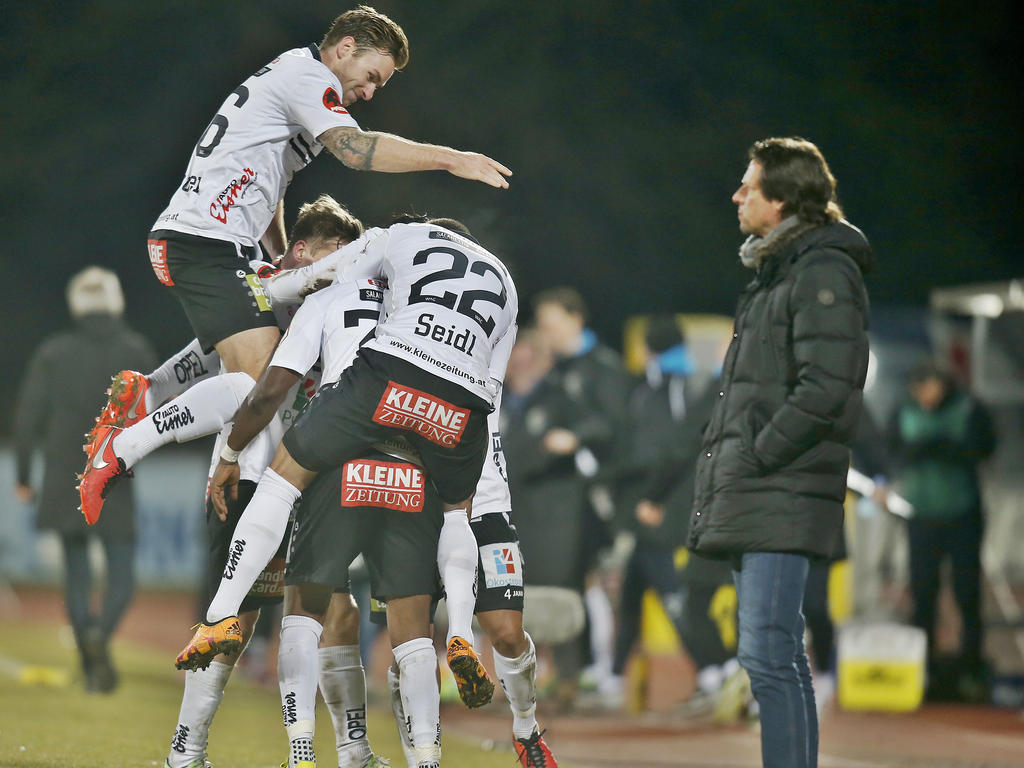 Der WAC konnte gegen Grödig jubeln, Peter Schöttel war Der WAC konnte gegen Grödig jubeln, Peter Schöttel war