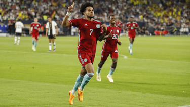 Kolumbiens Luis Díaz feiert den Treffer seiner Mannschaft gegen Brasilien