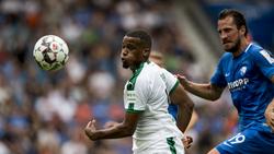 Alassane Pléa (l.) vergab einen Elfmeter (Quelle: Twitter @borussia)