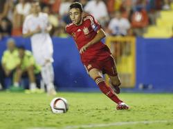 Munir El Haddadi bei seinem Debüt für die spanische Nationalmannschaft gegen Mazedonien