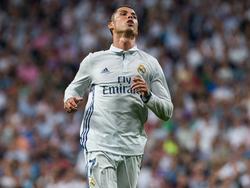 Cristiano Ronaldo baalt van een gemiste kans tijdens de wedstrijd Real Madrid - Villarreal. (21-09-2016)