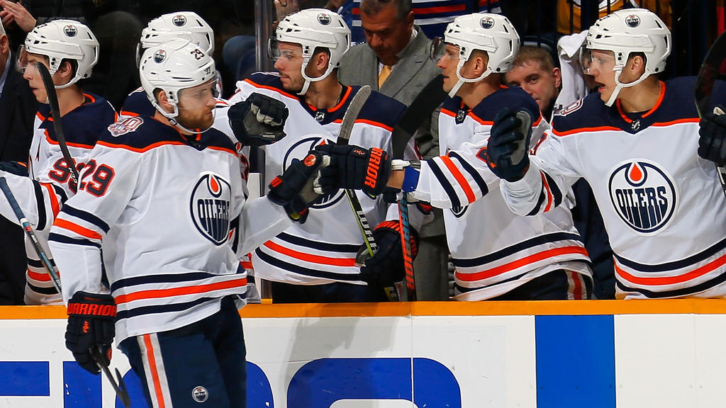 Edmontons Leon Draisaitl erzielte seinen 77. Scorerpunkt Edmontons Leon Draisaitl erzielte seinen 77. Scorerpunkt