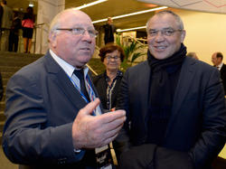 Felix Magath (r.) und HSV-Legende Uwe Seeler