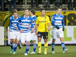 VVV'er Guus Joppen is chagrijnig na de 1-0 van PEC tijdens het bekerduel VVV-Venlo - PEC Zwolle. (16-12-2014)