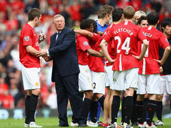 Alex Ferguson mit Michael Carrick und Co.