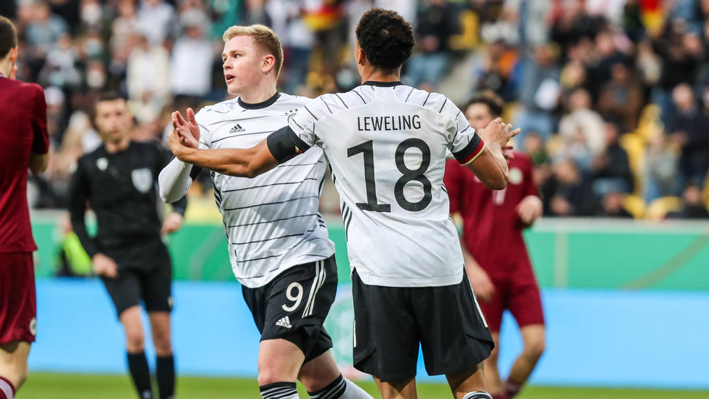 Jonathan Burkardt überragte beim Sieg der U21 des DFB
