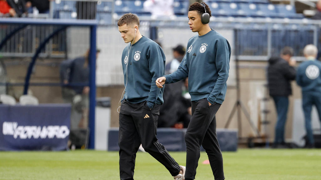 Florian Witz (l.) und Jamal Musiala stehen offenbar bei Real Madrid hoch im Kurs Florian Witz (l.) und Jamal Musiala stehen offenbar bei Real Madrid hoch im Kurs