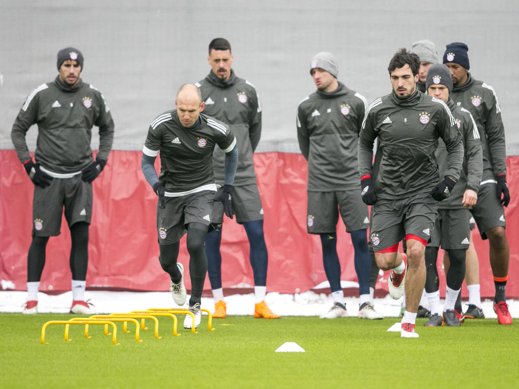 Die Bayern-Spieler beim Abschlusstraining Die Bayern-Spieler beim Abschlusstraining