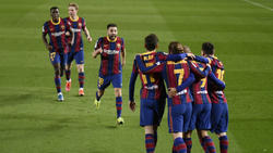 Der FC Barcelona jubelt über den Sieg gegen den FC Sevilla