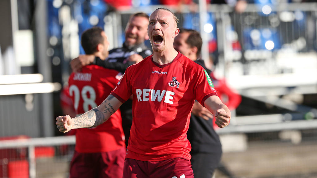 Marius Wolf feierte mit dem 1. FC Köln den Klassenerhalt in der Relegation
