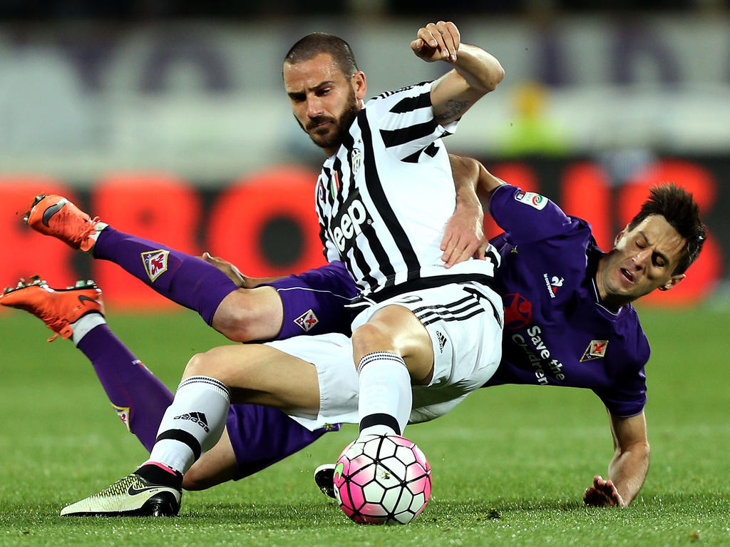 Leonardo Bonucci (vorne) steht mit Juventus kurz vor der Meisterschaft