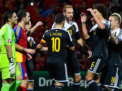 Bélgica celebrando el gol de Eden Hazard. (Foto: Getty)