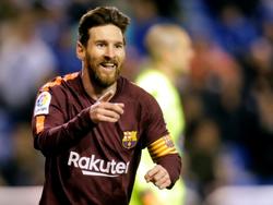 Messi celebra un tanto con el brazalete de capitán. (Foto: Getty)