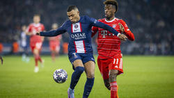 Kylian Mbappé (l.) war gegen Kingsley Coman und den FC Bayern nicht erfolgreich