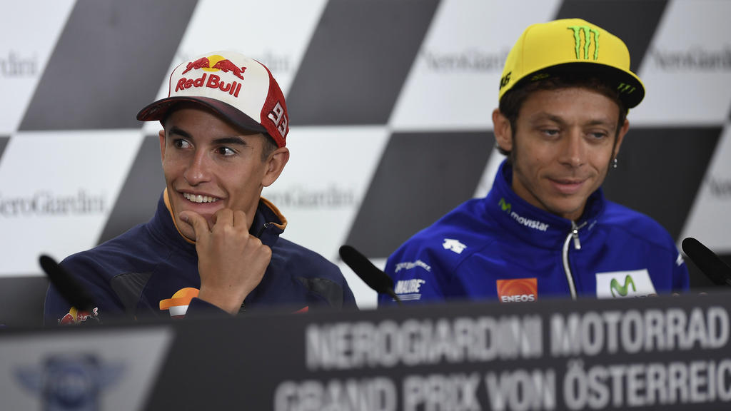 Marc Márquez (l.) jagt die Rekorde von Valentino Rossi Marc Márquez (l.) jagt die Rekorde von Valentino Rossi