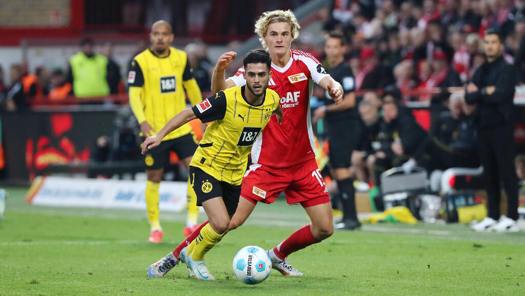Tom Rothe (r.) trifft mit Union Berlin auf den BVB Tom Rothe (r.) trifft mit Union Berlin auf den BVB