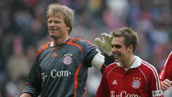 Oliver Kahn (l.) spielte drei Jahre lang gemeinsam mit Philipp Lahm