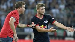 Julian Nagelsmann verteidigt Timo Werner (r.)