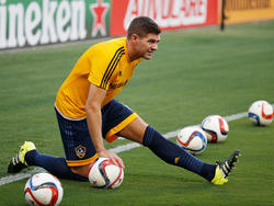 Steven Gerrard en un entrenamiento con Los Ángeles Galaxy. (Foto: Getty)