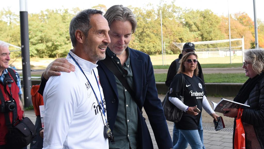 Kennen sich gut: Frankfurt-Coach Adi Hütter und Jan Age Fjörtoft